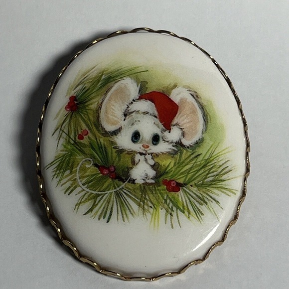 Hallmark Mini Gallery 1973 Vintage Charmer Cameo "Christmas‎ Is Fun" - Picture 5 of 7